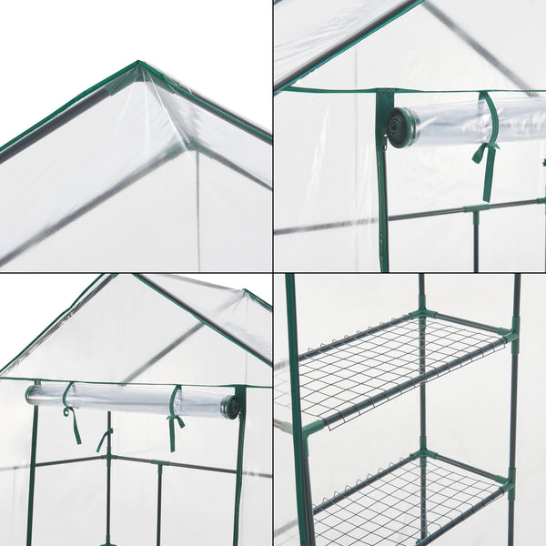 Solar gradina Hoorn 140 x 73 x 195 cm folie PVC transparent [en.casa]