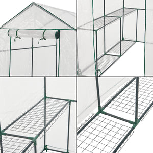 Solar gradina cu rafturi Oosterhout 120 x 186 x 190 cm transparent [en.casa]
