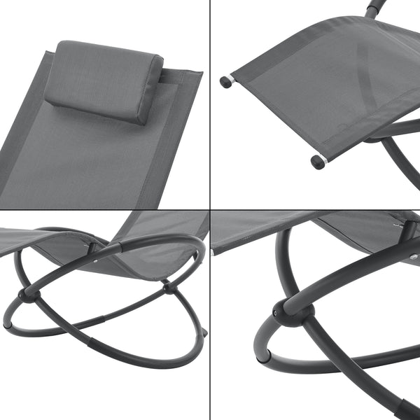 Scaun balansoar gradina Pulsano 150 Kg gri inchis [en.casa]