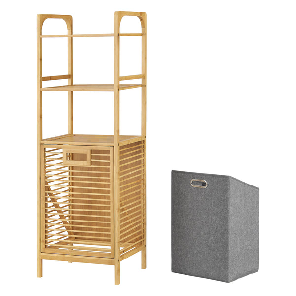 Dulap baie rufe murdareTidaholm bambus cu sac colector detasabil [en.casa]