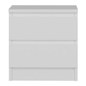 Noptiera cu 2 sertare Fuglebjerg 42x40x37cm pal alb [en.casa]