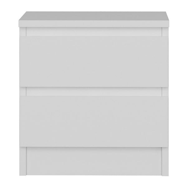 Noptiera cu 2 sertare Fuglebjerg 42x40x37cm pal alb [en.casa]