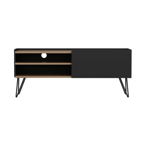 Masa TV Dronninglund cu picioare hairpin negru efect lemn [en.casa]