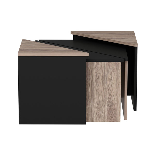Set 4 buc masute cafea Frederikshavn stejar negru [en.casa]
