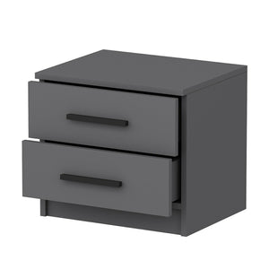 Noptiera cu 2 sertare Fanø 47x50x40cm pal antracit [en.casa]