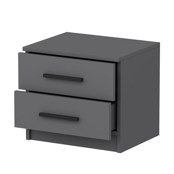 Noptiera cu 2 sertare Fanø 47x50x40cm pal antracit [en.casa]