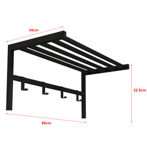 Cuier de perete Tolga 32,5x69x34cm metal negru [en.casa]