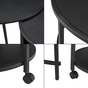 Set 2 bucati masute living masuri diferite Veroy masuta mica mobila pe 4 roti [en.casa]