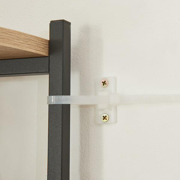 Raft de colt Ulfborg 160x30x30 cm negru/efect stejar [en.casa] 