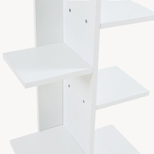 Raft carti Rodekro 122 x 40 x 20 cm alb cu 9 polite depozitare [en.casa]