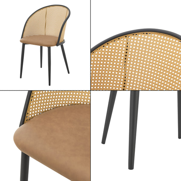 Scaun de sufragerie Gagnef set de 2 maro / negru [en.casa]