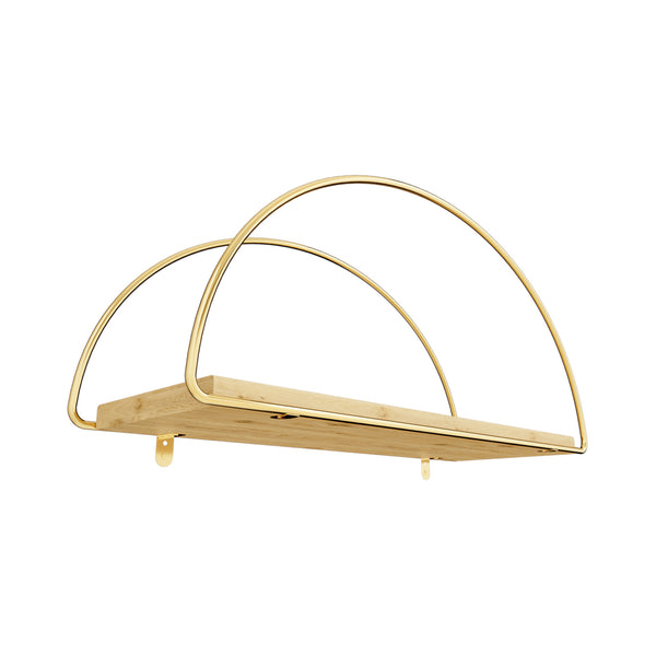 Raft perete Mynämäki 39x16x17cm auriu natur [en.casa]