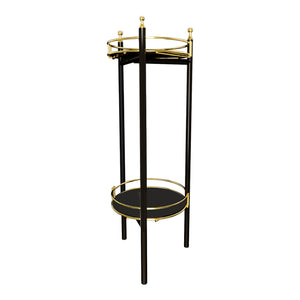 Suport flori Oulainen 79x28x28cm negru auriu [en.casa]