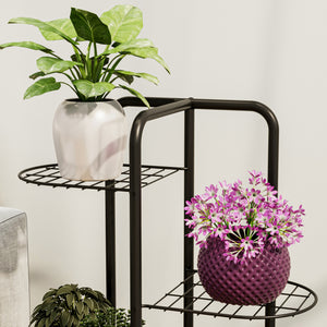 Suport plante Pedersöre 83x52x25cm metal negru [en.casa]