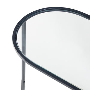 Masuta Ulvik 50x50x35cm metal sticla negru [en.casa]