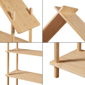 Raft carti copii Hamarøy 137x90x30cm bambus natur [en.casa]