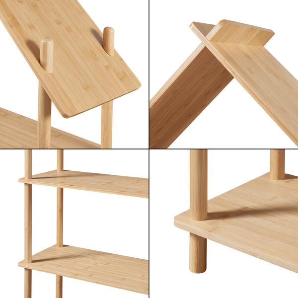 Raft carti copii Hamarøy 137x90x30cm bambus natur [en.casa]