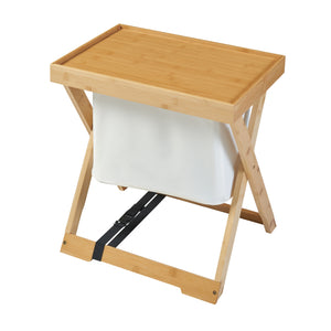 Masa pliabila camping Hattfjelldal 53x48x32cm bambus [en.casa]