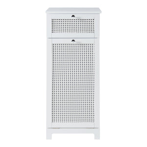 Dulap baie cu cos pentru rufe Karlsøy 90x38x40cm alb [en.casa]