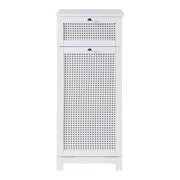 Dulap baie cu cos pentru rufe Karlsøy 90x38x40cm alb [en.casa]