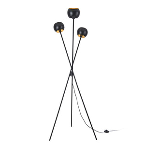 Lampadar Nykvarn 161cm 3xE14 max 40W negru/auriu [lux.pro]
