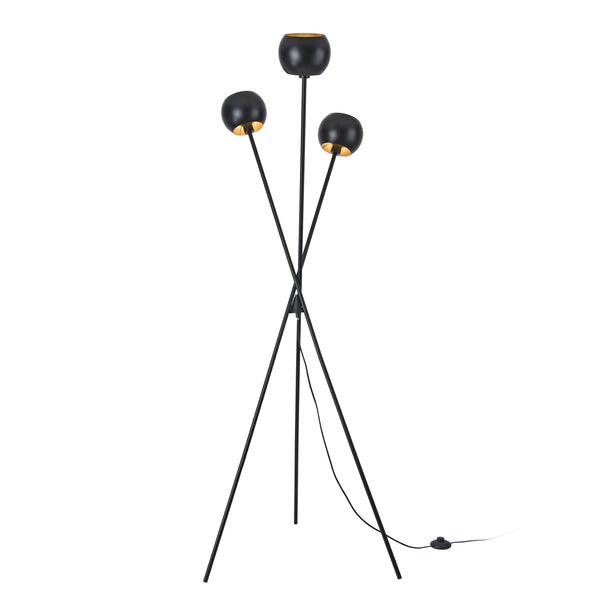 Lampadar Nykvarn 161cm 3xE14 max 40W negru/auriu [lux.pro]