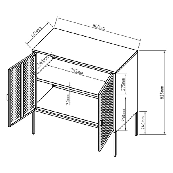 Comoda Castelli  82,5 x80x40cm otel alb [en.casa]