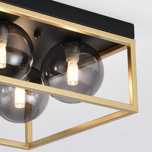 Plafoniera Widnes negru/auriu [lux.pro]