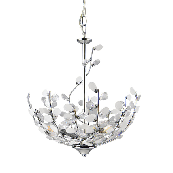 Lustra inaltime reglabila Ampthill 124cm 3x E14 40W metal plastic culoarea cromului [lux.pro]