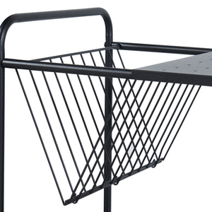 Carucior servire la masa Austrheim 73x50x33cm otel negru [en.casa]