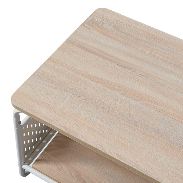 Masuta cafea Dyrøy 100x50x43cm alb stejar gri [en.casa]