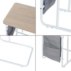 Masuta laptop Dyrøy 56x48x37cm alb stejar gri [en.casa]