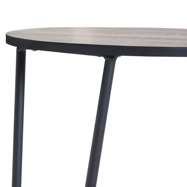 Masuta Ylöjärvi 61x44x44cm cu raft negru/efect lemn stejar [en.casa]