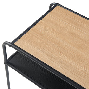 Masuta Krødsherad 55x51x36cm negru/efect lemn stejar [en.casa]