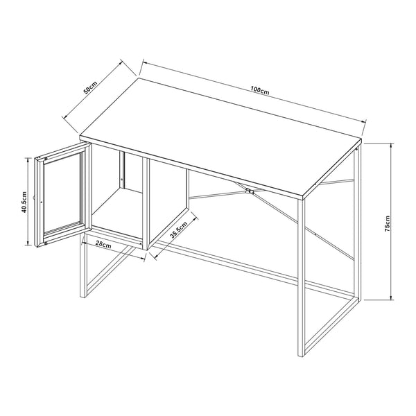 Birou Sund 75x100x50cm otel gri [en.casa]