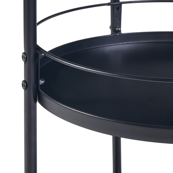 Carucior servire la masa Munkedal 75x45 cm metal negru [en.casa]