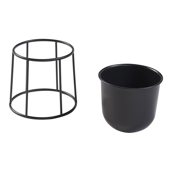 Set 2 buc suport plante marimi diferite Nesseby metal negru [en.casa]