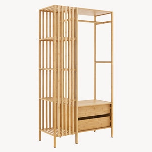 Suport haine Varanger 185x100x45cm bambus natur [en.casa]