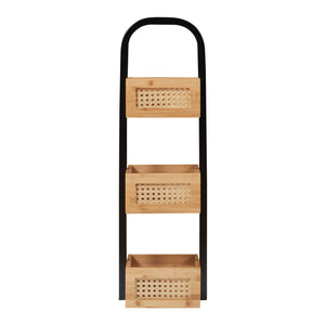 Raft de sine statator baie Tervola 73x23x18,5 cm negru natur [en.casa]
