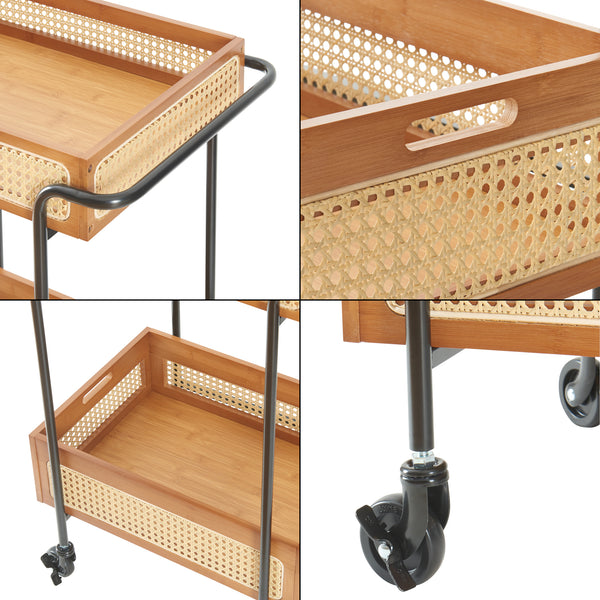 Carucior servire la masa Tervola 80,5x61x39cm metal negru [en.casa]