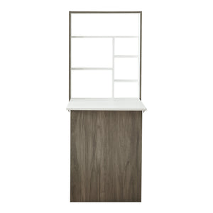 Birou perete pliabil Greve 80x62x16cm apl alb/efect lemn [en.casa]