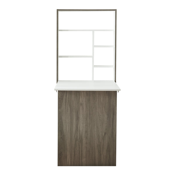 Birou perete pliabil Greve 80x62x16cm apl alb/efect lemn [en.casa]