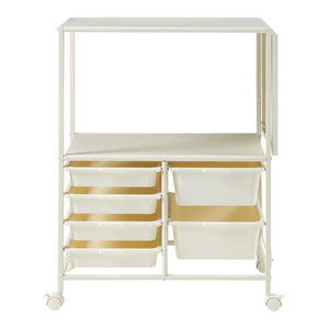 Carucior rulant Sørfold 100x37x85cm otel alb [en.casa]