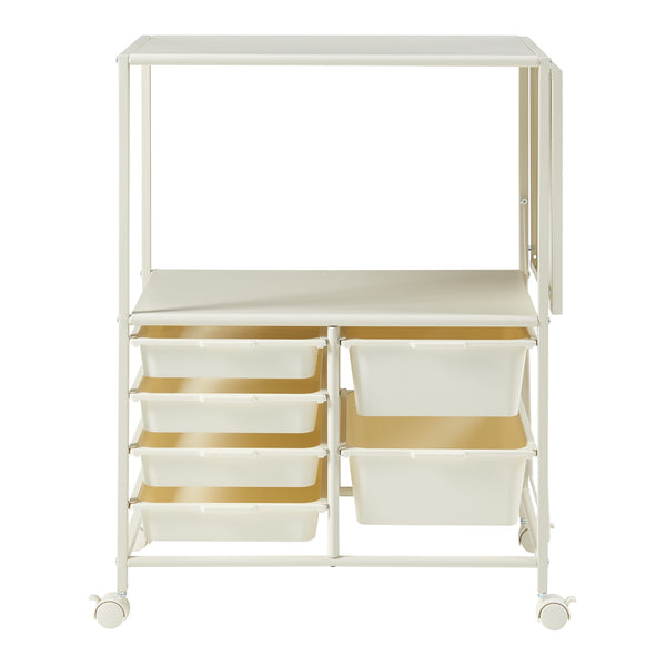 Carucior rulant Sørfold 100x37x85cm otel alb [en.casa]