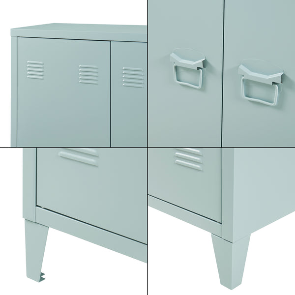 Dulap metalic Oripaa 110x75x33cm gri-albastru [en.casa]