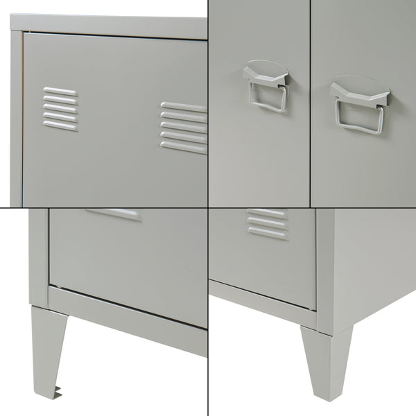 Dulap metalic Oripaa 110x75x33cm gri inchis [en.casa]