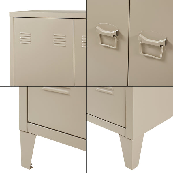 Dulap metalic Oripaa 110x75x33cm camel [en.casa]