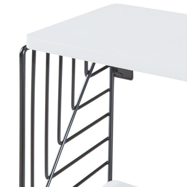Raft de perete Moss 39x18x23cm metal pal negru alb [en.casa]
