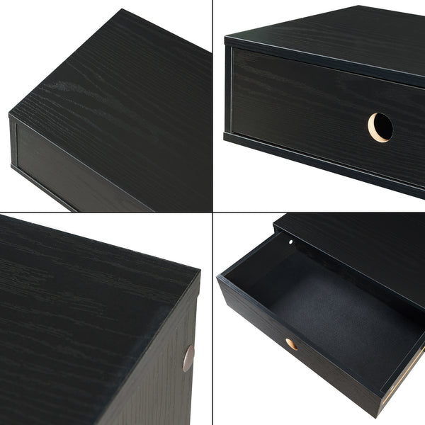 Raft perete Stor 65x30x15 cm PAL negru [en.casa]