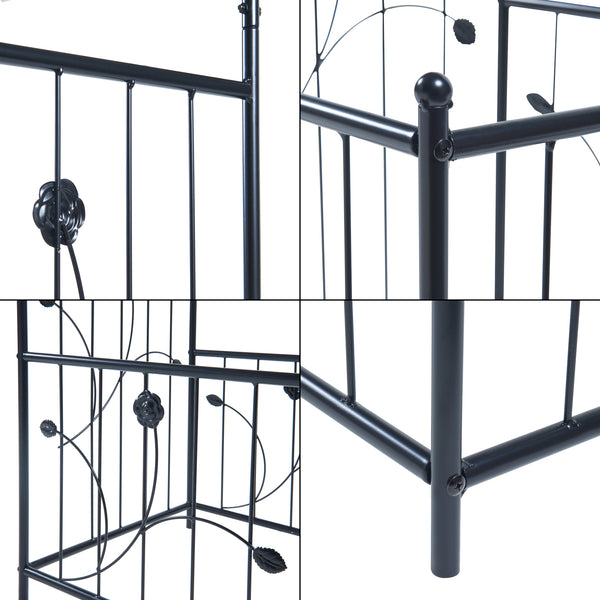 Pergola pentru trandafiri cu jardiniere Barisciano 220x202x50cm otel negru [casa.pro]